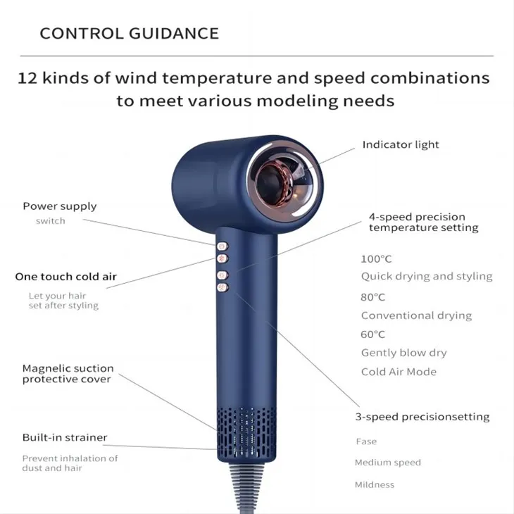 Hair Dryer Nrog Digital Temperature Control